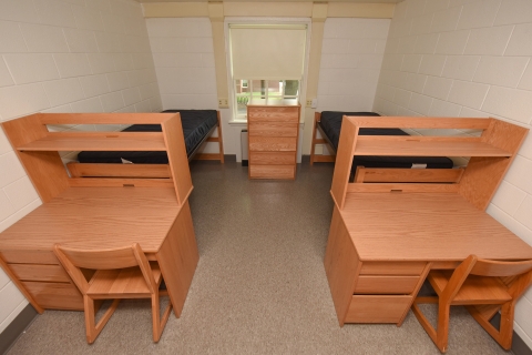 Empty dorm in Swartz Hall at Bucknell University