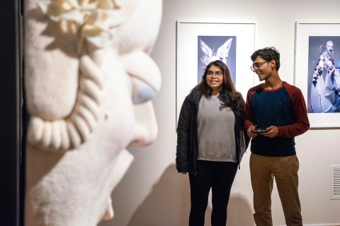 Students appreciate art in the Samek art museum