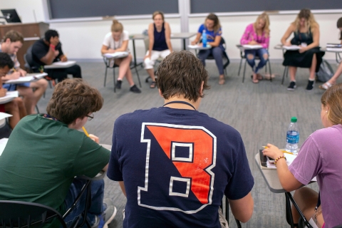 Students gathered to discuss the first year reading