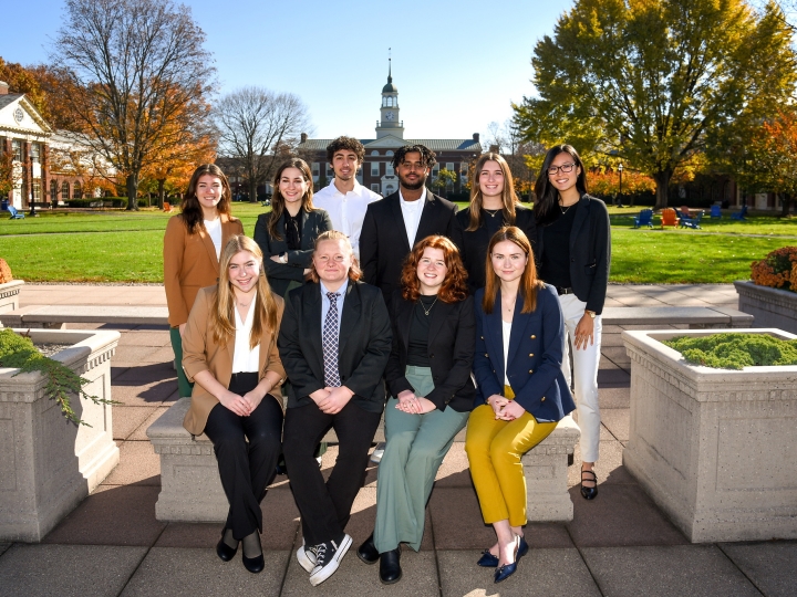 Group photo of Executive Intern students on Malesardi Quad