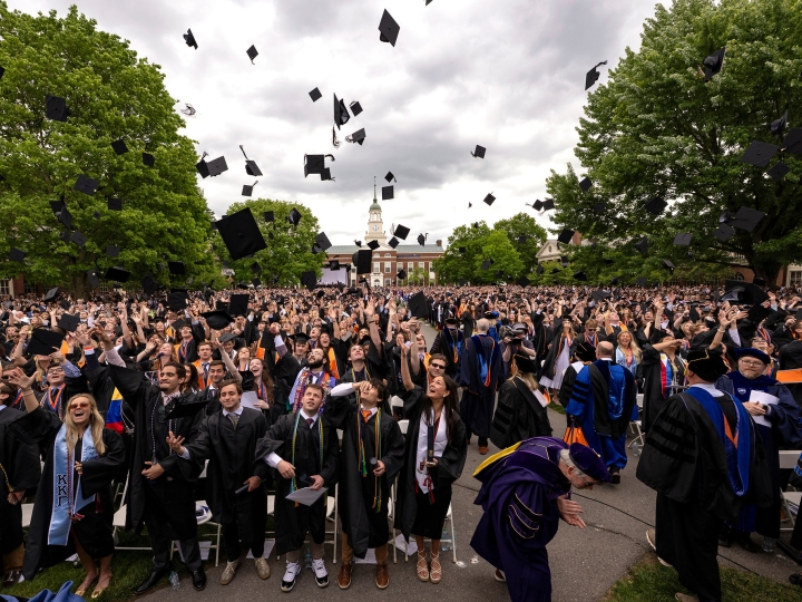 Class of 2025 graduates celebrate during Bucknell's 175th Commcencement. 