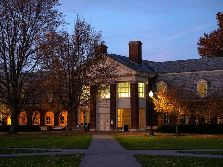 Marts Hall, located on Bucknell&#039;s Malesardi Quad, is home to administrative services like the bursar&#039;s office and the registrar&#039;s office. Photo by Emily Paine, Communications