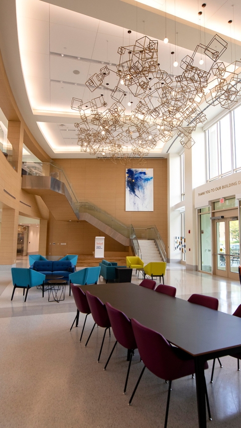 View of Holmes Hall atrium