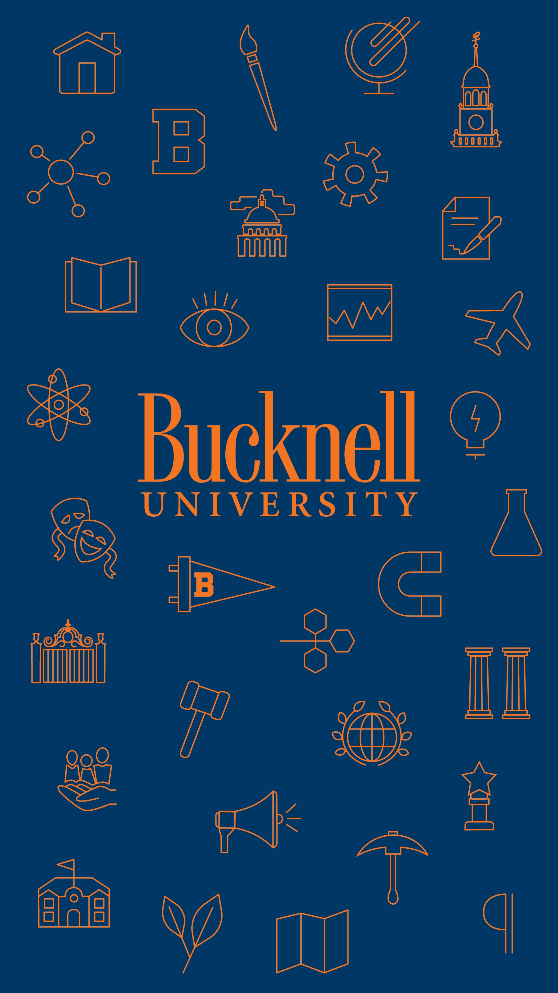 A collage of Bucknell&#039;s iconography
