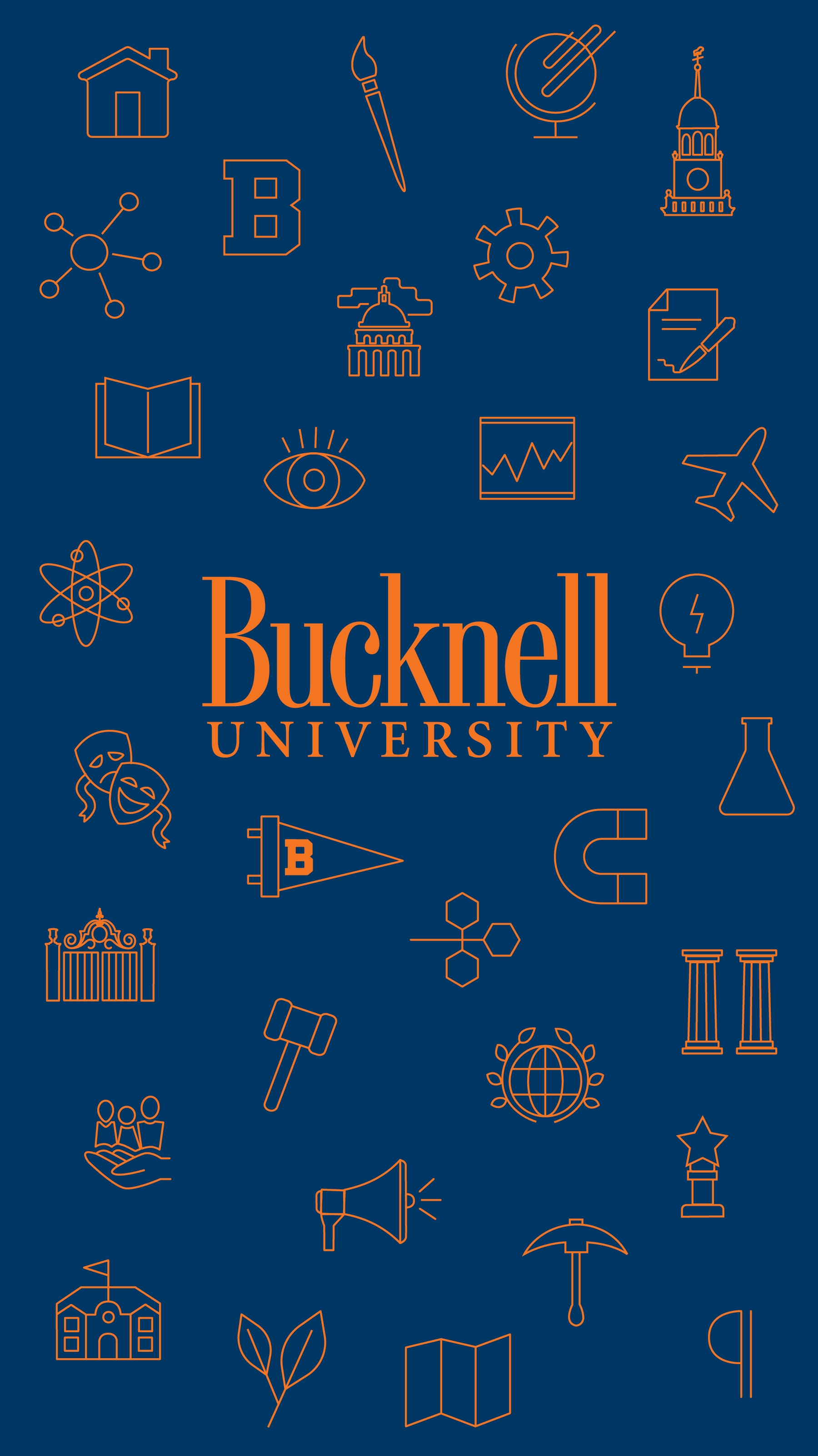 A collage of Bucknell's iconography