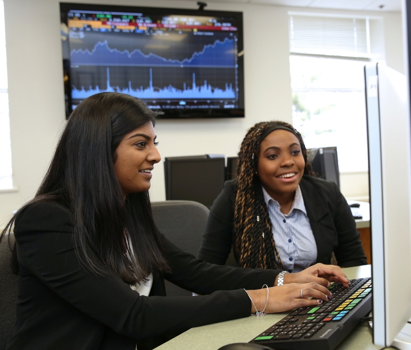 Students in Moriarty Investment Center