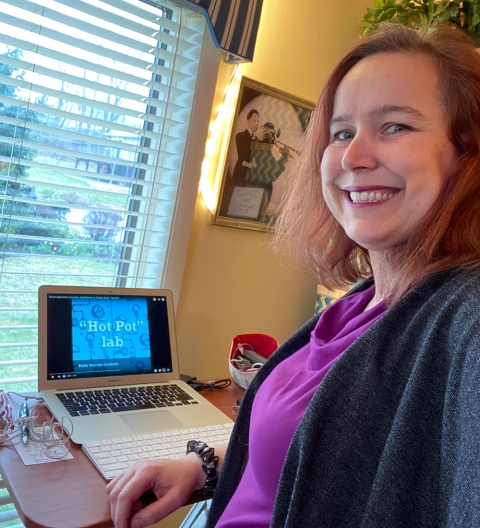 Margot Vigeant in her home office