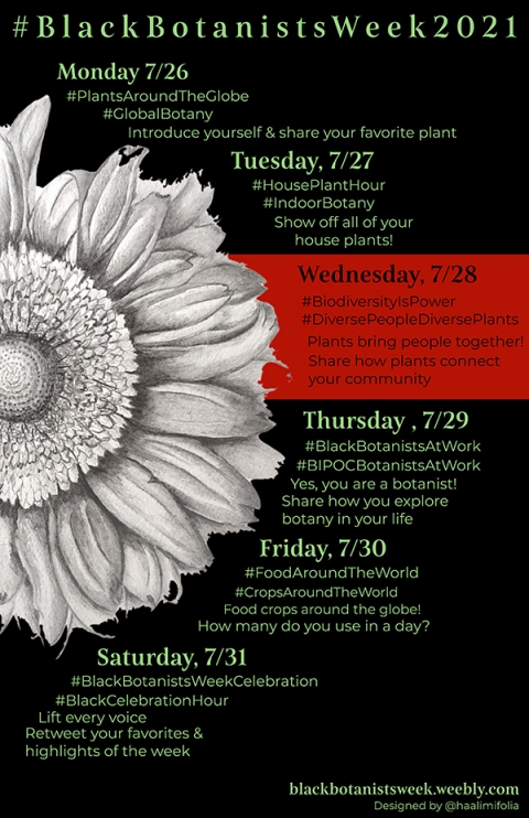 Black Botanists Week 2021 schedule
