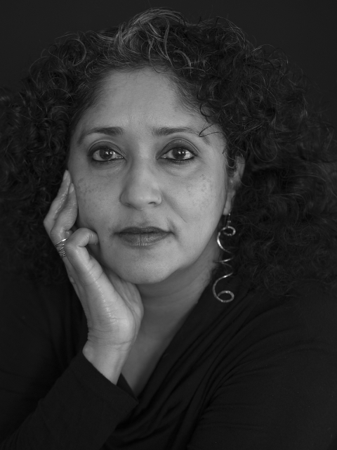 A portrait of the 2022 Ekard Artist in Residence, Annu Palakunnathu Matthew