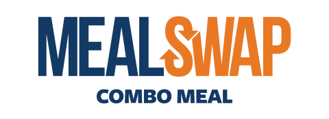 A logo reading "Meal Swap, Combo Meal" in blue and orange lettering