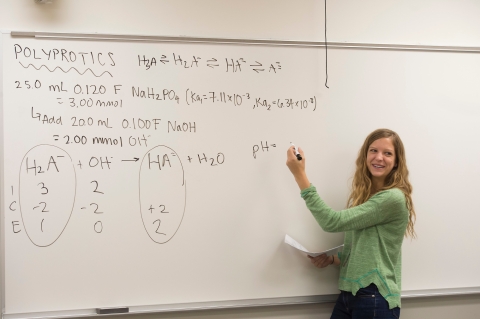 Student at whiteboard