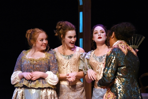 Students perform in a theatre production