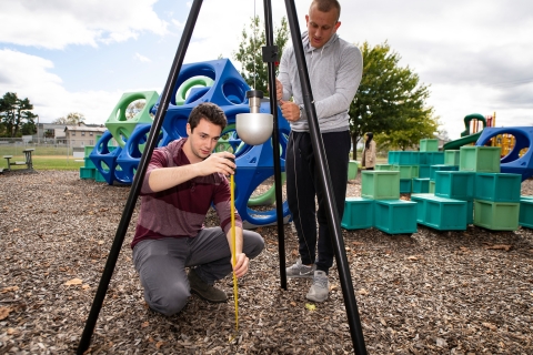 Engineering students drop testing