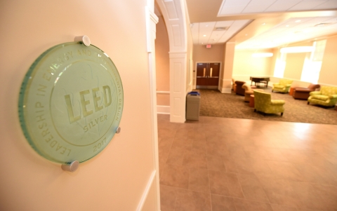 Living wall inside a LEED certified building