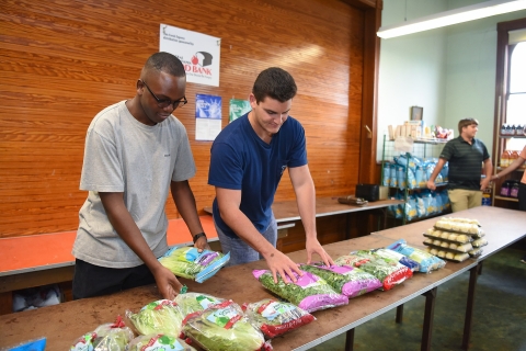 Students at Mount Carmel Food Pantry