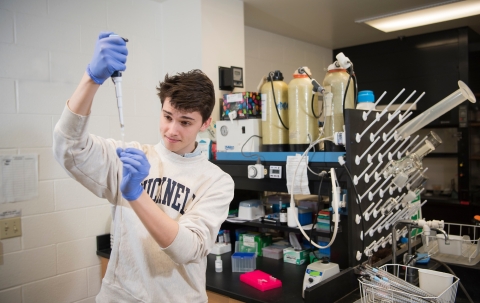 Student in a lab