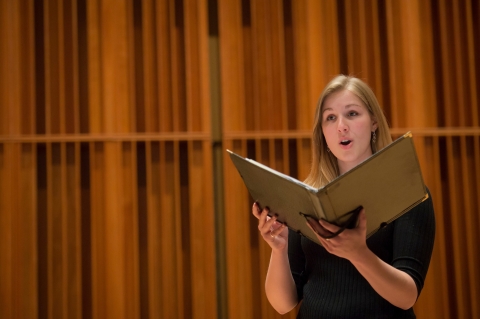 Solo student singing.