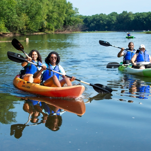 Students kayaking on the Susquehanna River